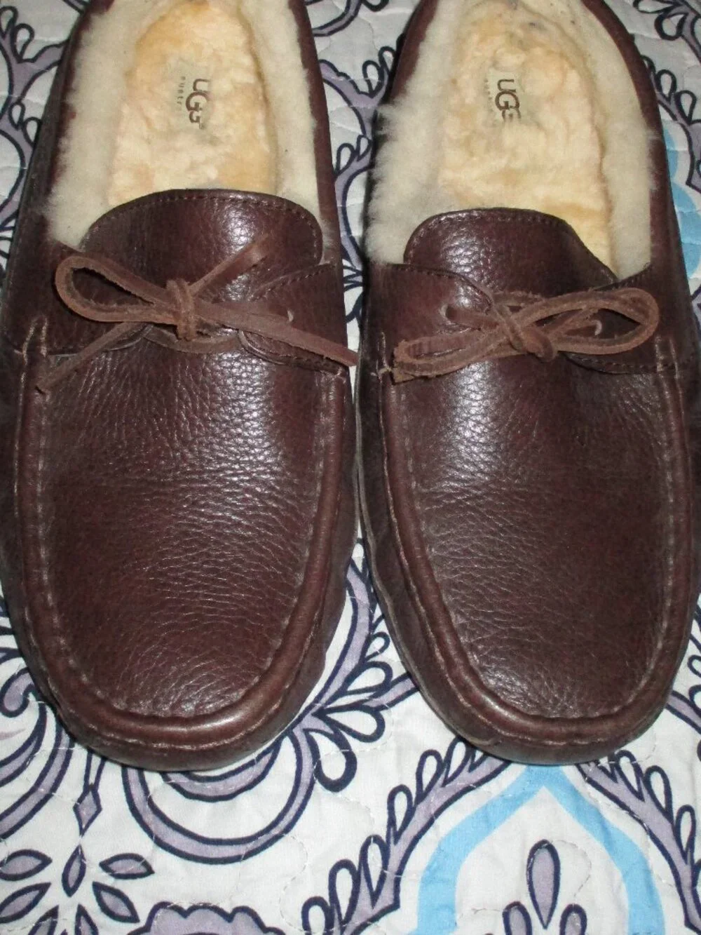 UGG Byron 5161 Men's 11 Moccasin Driving Loafer Slippers Brown Leather Sheepskin